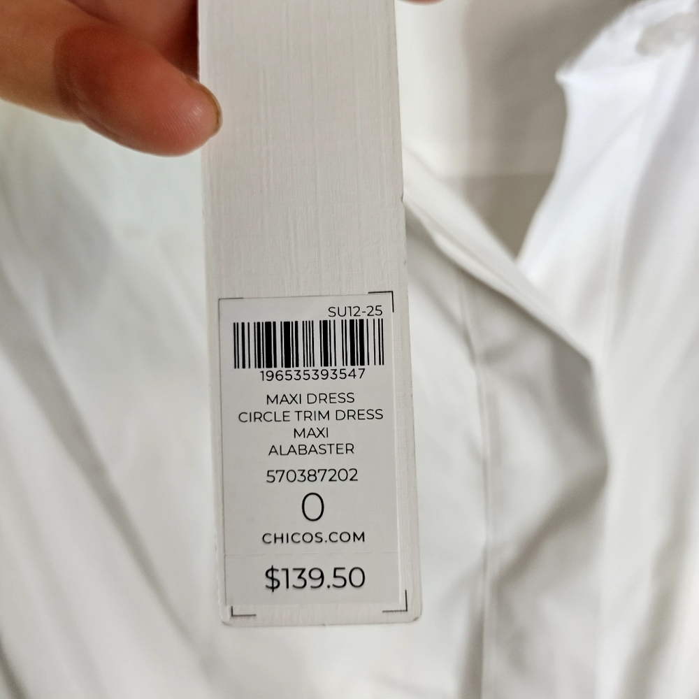 NWT Chico's Poplin Circle Trim Maxi Shirtdress Sz S - Picture 7 of 13